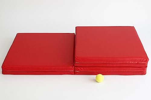 RoniKids Esterilla plegable 180 x 70 x 8 cm rojo Esterilla plegable de suelo blando para gimnasia fitness deporte Esterilla de entrenamiento impermeable