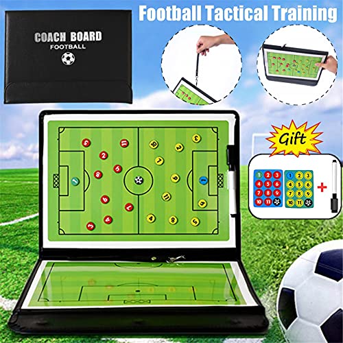RoseFlower - Cuadro táctico de fútbol táctico, mesa táctica de fútbol magnético, entrenador con bolígrafo imanes, tabla estrategia portátil para entrenamiento de fútbol y competiciones