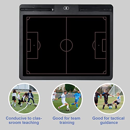 RoseFlower Pizarra Futbol Entrenador Electrónico, LCD Digital Carpeta Táctica para Entrenamiento de Fútbol Entrenadores - Football Coach Board con Lápiz óptico para Estrategia Competencia