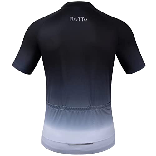 ROTTO Maillot Ciclismo Hombre Camiseta Manga Corta Ropa Ciclista para Bicicleta de Montaña Gradiente de Color Pro Series