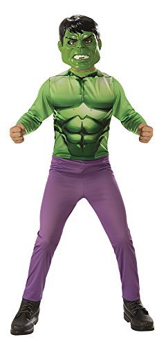 Rubies Disfraz Hulk Clásico para niños y niñas, Jumpsuit impreso y máscara moldeadea, Oficial Marvel para Navidad, Carnaval, Cumpleaños, Fiestas
