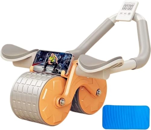 Ruedas de ejercicio con rebote automático, con soporte para codo y temporizador, ruedas de ejercicios abdominales