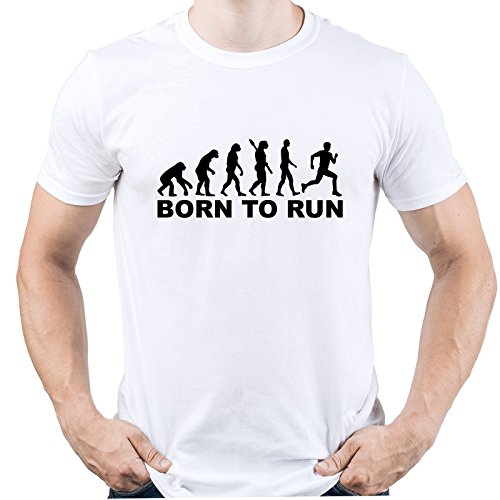 Runner Evolution Born To Run Camiseta para Hombre Blanco M