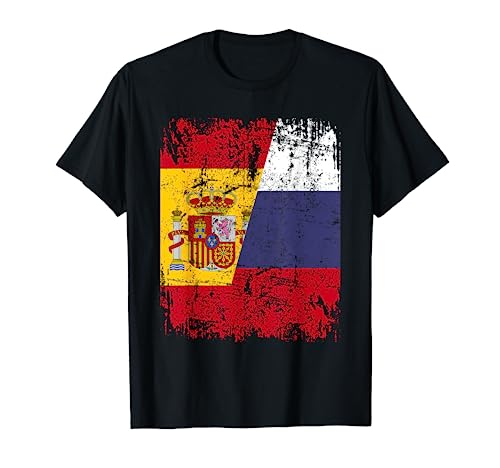 RUSIA Camiseta ESPAÑA BANDERA de la AMISTAD RUSIA Camiseta