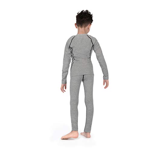 SAGUARO Conjunto Térmico para Niños Ropa Interior Termica Niñas Elástico Camiseta Térmica de Manga Larga Pantalones Térmicos Gris Gr.158-164