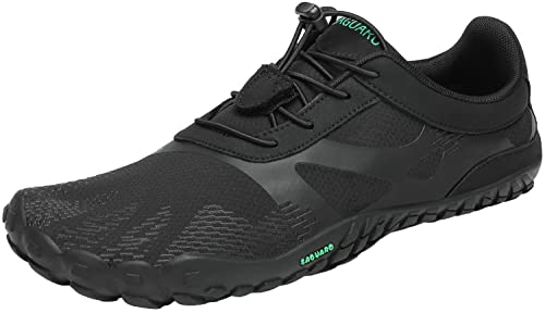 SAGUARO Hombre Mujer Barefoot Zapatillas de Trail Running Minimalistas Zapatos Descalzos de Deporte Fitness Gimnasio Caminar Correr en Montaña Asfalto Escarpines de Agua, Negro, 42 EU