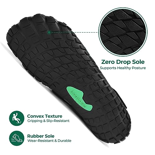 SAGUARO Minimalistas Zapatillas de Barefoot Trail Running para Mujer Antideslizante Five Fingers Calzado Minimalista Negro Noche 38 EU