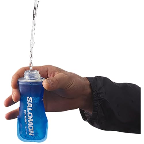 Salomon Soft Flask 150ml/5oz, Poliéster, 28 Botella de Agua, Bidón de hidratación Unisex, Energía rápida, Respetuoso con el medio ambiente, Válvula de alto flujo, Clear Blue