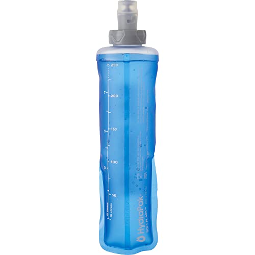 Salomon Soft Flask 250ml/8oz 28 Botella de Agua, Bidón de hidratación Unisex, Comodidad, Válvula de alto flujo, Fácil de usar, Clear Blue, Poliéster