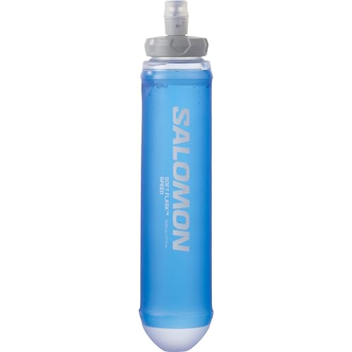 Salomon Soft Flask 500ml/17oz, Poliéster, Speed 42 Botella de Agua, Bidón de hidratación Unisex, Uso rápido, Comodidad, Válvula de alto flujo, Clear Blue