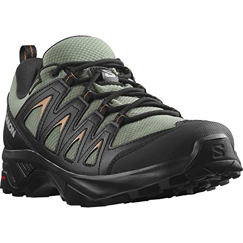 Salomon X Braze Gore-Tex Zapatillas Impermeables de Senderismo para Hombre, Básicos para el senderismo, Diseño deportivo, Uso versátil, Deep Lichen Green, 42