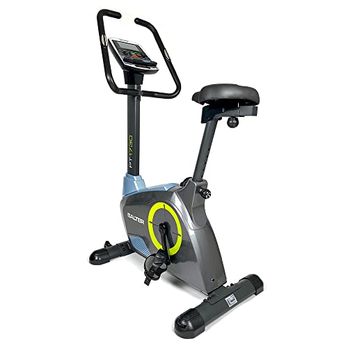SALTER Fitness PT-1730 - Bicicleta Estática con disco inercia 18kg, 16 niveles de resistencia, pantalla LCD, soporte tablet/movil, peso máx. 130Kg.