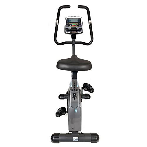 SALTER Fitness PT-1730 - Bicicleta Estática con disco inercia 18kg, 16 niveles de resistencia, pantalla LCD, soporte tablet/movil, peso máx. 130Kg.