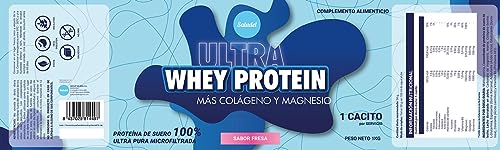Saludel Whey Protein Sabor Fresa 1Kg | Proteína de suero de leche en polvo con Colágeno y Magnesio | Fortalece y Desarrolla la Masa Muscular