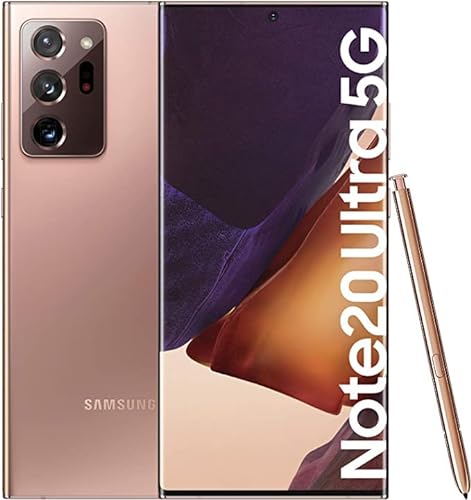 SAMSUNG Galaxy Note 20 Ultra 5G, 256GB, Mystic Bronze (Reacondicionado), Original de fábrica (Corea del Sur), Exclusivo para el Mercado Europeo (Versión Internacional)