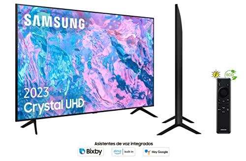 SAMSUNG TV Crystal UHD 2023 55CU7105 - Smart TV de 55", Procesador Crystal UHD, Gaming Hub, Q-Symphony, Diseño AirSlim y Contrast Enhancer con HDR10+