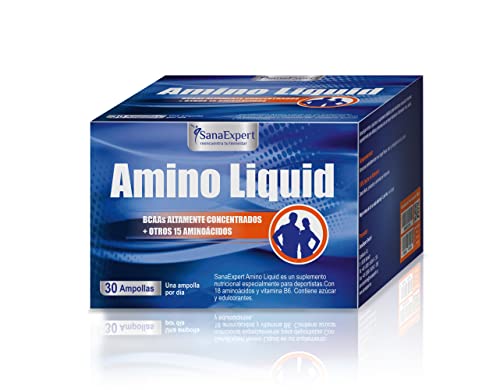 SanaExpert Amino Liquid | INTEGRADOR DE AMINOÁCIDOS PARA ATLETAS | BCAA, Vitamina B6, viales de 25 ml.