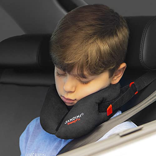 SANDINI SleepFix® Kids BASIC – Cojín infantil con función - Accesorios de asiento infantil para coche/bicicleta/viaje - Evita que la cabeza de su hijo caiga mientras duerme