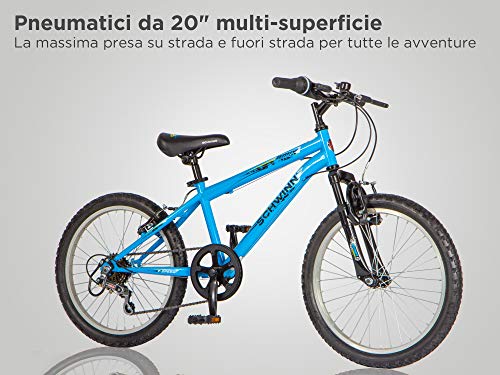 Schwinn Remix - Bicicleta de montaña infantil, ruedas de 20 pulgadas, marco Smartstart en acero ligero, suspensión frontal, 6 velocidades, recomendada para niños entre 5 y 8 años, azul