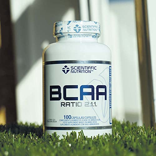Scientiffic Nutrition - BCAA, Aminoácidos Esenciales Ramificados en Polvo en Proporción 2:1:1, Mejora la Recuperación Muscular y el Aumento de Masa Muscular - 100 Cápsulas.