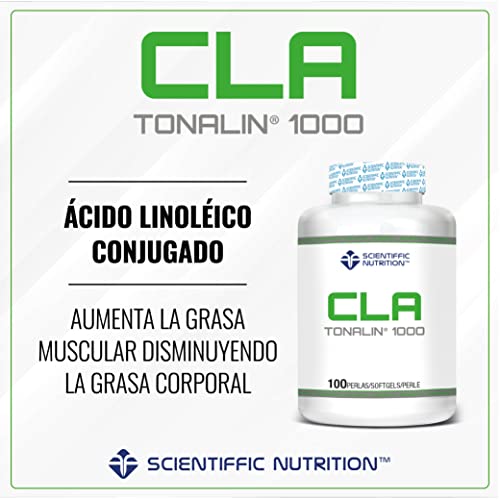 Scientiffic Nutrition - CLA, Ácido Linoleico Conjugado 1000mg, Ácido Graso Esencial que Ayuda al Control del Peso, a Reducir la Grasa y en la Definición Muscular - 100 Cápsulas.
