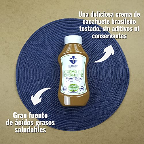 Scientiffic Nutrition - Crema de Cacahuete Tostado 100% Natural, Sin Aceite de Palma ni Azúcar, Original de Brasil - 1kg