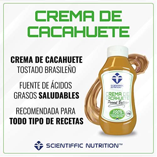 Scientiffic Nutrition - Crema de Cacahuete Tostado 100% Natural, Sin Aceite de Palma ni Azúcar, Original de Brasil - 1kg