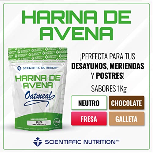 Scientiffic Nutrition - Harina de avena, Fuente de Proteínas, Baja en Azúcares, 100% Natural, Contribuye al Desarrollo de la Masa Muscular, Sabor Nuetro, Sin Sabor - 1 Kg
