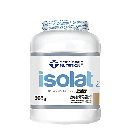 Scientiffic Nutrition - Isolat 2.0, Whey Protein, Suplemento de Proteina Aislada ISO con Lactasa, Proteina de Suero de Leche en Polvo - 908g, Cookies.