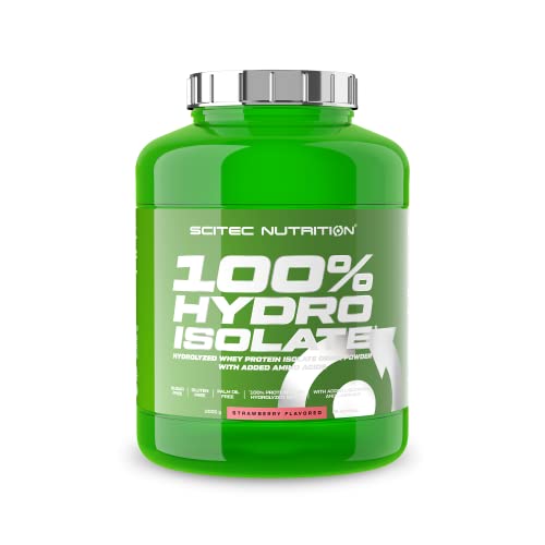 Scitec Nutrition 100% Hydro Isolate, Producto alimenticio en polvo con sabor para preparar bebida a base de aislado de proteína, 2000 g, Fresa
