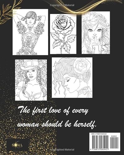 Secret Garden and Flowers COLORING BOOK for women adults girls Relax: From 6 years and older, Girl and Woman detail, 80 pages relaxing, with successful phrases from women