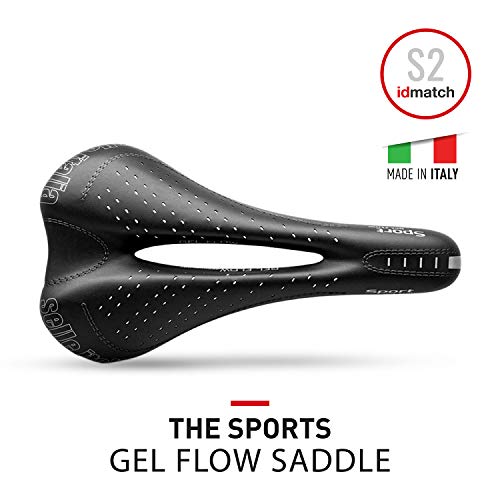 Selle Italia Sport Gel Flow S2 Sillín, Unisex-Adult, Negro, Talla Única