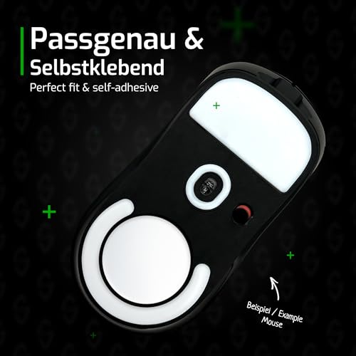 SensoryBoost DPS Glides for Logitech G Pro Wireless (Pack de 2) Pies de ratón de Repuesto, Patines, Bordes Redondeados, autoadhesivos, precortados, PTFE, Accesorios