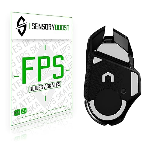 SensoryBoost FPS 2.0 Glides - Patines de repuesto para Logitech G502 Lightspeed (2 juegos), superficie prensada plana, autoadhesiva, PTFE, ajuste perfecto, kit de actualización, accesorios para juegos