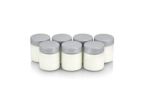 SEVERIN 7 Tarros de repuesto 150 ml cada uno para yogurtera, con tapa antiderrames 100% libre de BPA, EG 3513