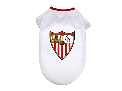 Sevilla, Camiseta para Mascotas Perro o Gato Talla XS Producto Oficial Sevilla Fútbol Club Poliéster Color Blanco (CyP Brands)