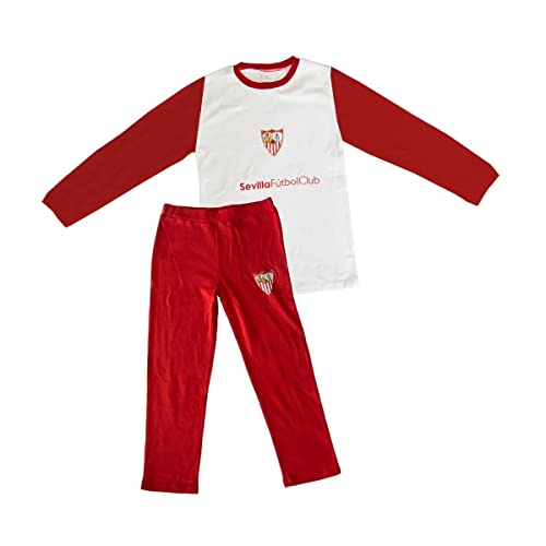 Sevilla CF Pijama Infantil T6 Conjuntos, Multicolor Blanco/Rojo, 6 años (Tamaño del fabricante: 6) para Niños