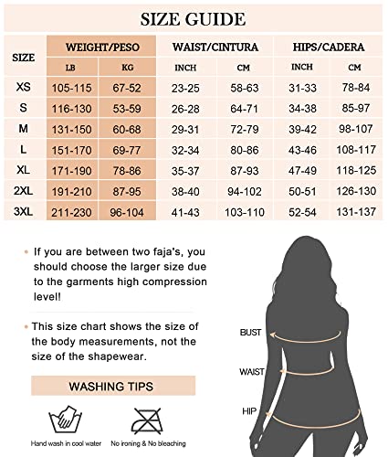 SHAPERX Fajas Reductoras Mujer Shapewear Control de Abdomen Bodysuit Body Reductor Colombianas Body Shaper Posparto, UK-SZ7199-Black-S