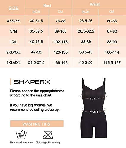 SHAPERX Mujer Bodies Moldeadores Reductora Shapewear Adelgazante Body Shaper Control de Abdomen Bodysuit Posparto, UK-SZ5218-Black-2XL/3XL