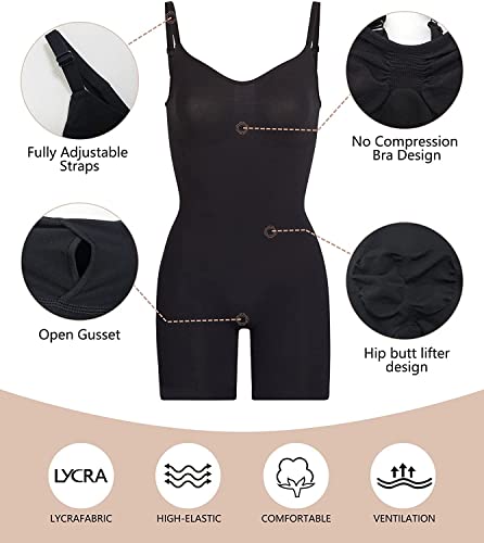 SHAPERX Mujer Bodies Moldeadores Reductora Shapewear Adelgazante Body Shaper Control de Abdomen Bodysuit Posparto, UK-SZ5218-Black-2XL/3XL