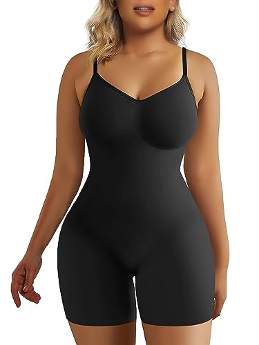 SHAPERX Mujer Bodies Moldeadores Reductora Shapewear Adelgazante Body Shaper Control de Abdomen Bodysuit Posparto, UK-SZ5218-Black-L/XL