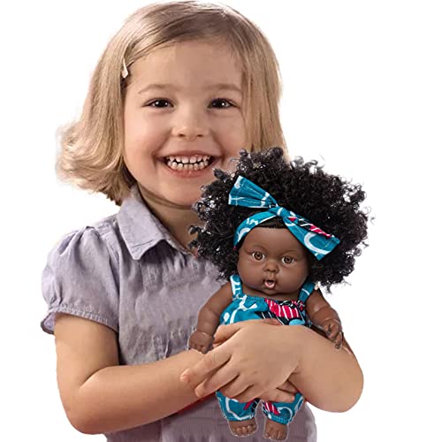 Shenrongtong Muñecas negras para niñas de 3 años | Muñeca de juguete para bebé,Muñecas de bebé lavables al aire real, muñeca bebé niña africana americana de 8 pulgadas para niños de 2 3 4 5 6 7 años