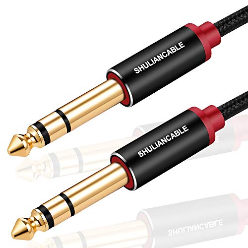 SHULIANCABLE Profesional Cable para Guitarra, Cable Audio Jack 6.35mm 1/4 TS,para Instrumento, Guitarra Eléctrica, Amplificador, Bajo,teclados (2M)
