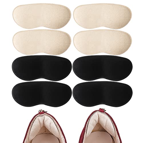 Sibba 4 pares de agarres de talón añaden volumen adicional plantillas de espalda para zapatos sueltos, almohadillas de cojín para zapatos antiampollas rellenos para zapatos que son demasiado grandes