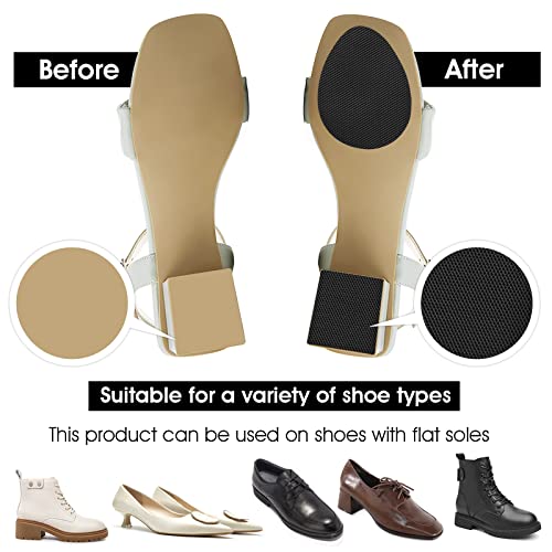 Sibba Empuñaduras de zapatos en la parte inferior de los zapatos Protector de suela de goma antideslizante autoadhesivas almohadillas para zapatos para hombre y mujer suela de reducción de ruido