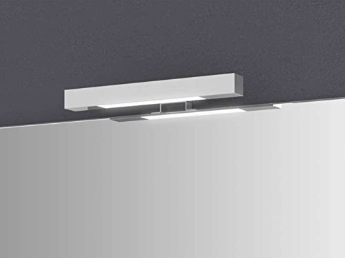 Sieper Espejo de baño con iluminación y estante de 60 cm, espejo de pared, ahorro de energía, luz blanca fría