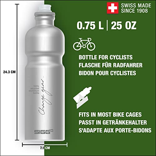 SIGG Move MyPlanet™ Alu Botella cantimplora (0.75 L), botella hermética neutral para el clima, botella para bicicleta ligera fabricada en Suiza