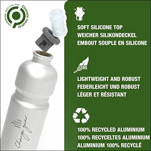 SIGG Move MyPlanet™ Alu Botella cantimplora (0.75 L), botella hermética neutral para el clima, botella para bicicleta ligera fabricada en Suiza