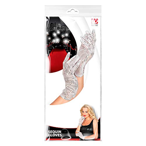 "SILVER SEQUIN GLOVES" - (One Size Fits Most Adult)