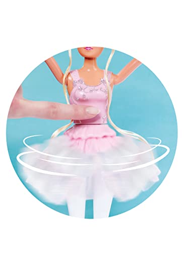 Simba 105733603 Steffi Love Dancing Bailarinas, muñeca Steffi como Bailarina con Amigo de los Animales y Falda giratoria, 29 cm de Juguete, a Partir de 3 años